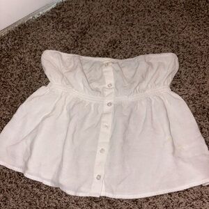 La Hearts White Strapless Top